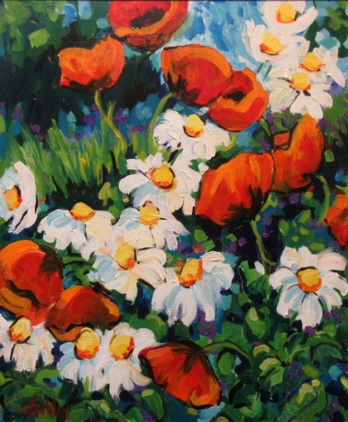 Oriental Poppies and Daisys 24 x 20 Large Web view.jpg