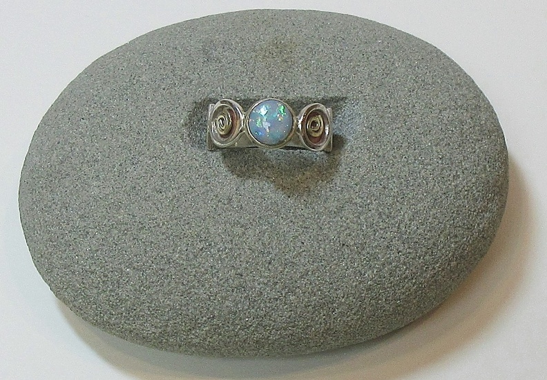 R4 - Coober pedy Australian crystal opal (silver, gold, textured copper).jpg