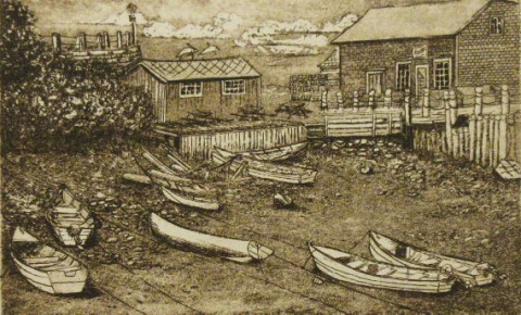 Dories in Halls Harbour, Nova Scotia
